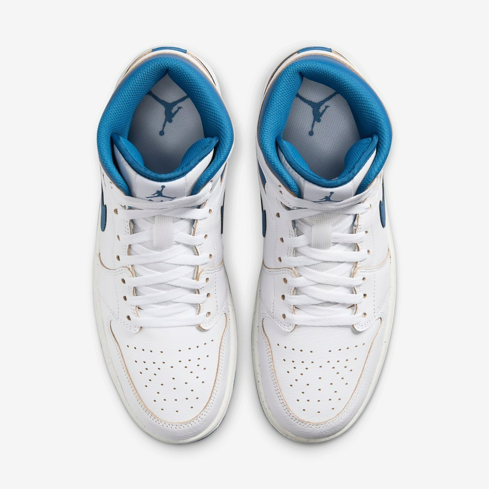 【大力好物】Nike Air Jordan 1 Mid SE 白藍 男鞋 休閒鞋 復古球鞋 FN5215-141-細節圖5