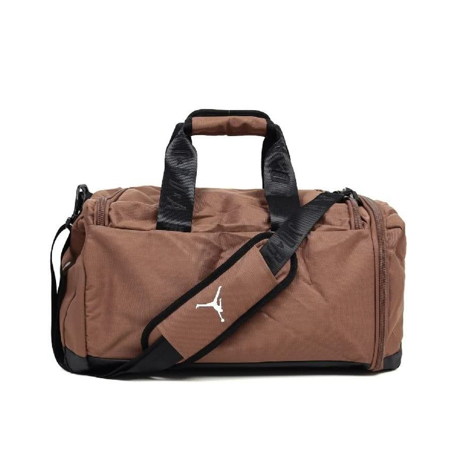 【大力好物】NIKE 健身包 Jordan  Bag 棕 黑 多夾層 旅行袋 斜背包 JD2433043AD-001-細節圖5