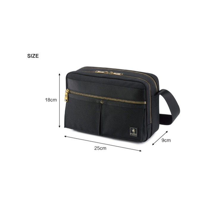 【大力好物】PORTER INTERNATIONAL 正裝休閒 輕量時尚斜背包-黑 11729-00401-細節圖5