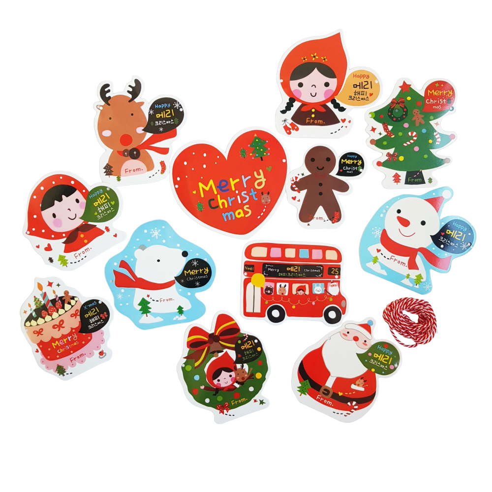 聖誕系列：聖誕卡通人物動物彩旗 [紙質] 派對 裝飾 佈置 掛旗 橫幅 -細節圖3