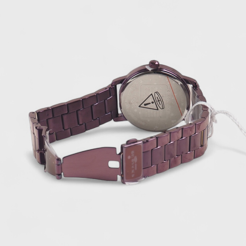 Grand 經典馬車Logo不鏽鋼女錶-36mm(紫色)-細節圖5