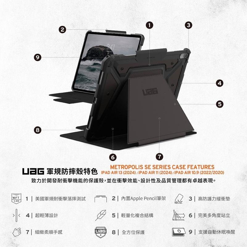 UAG iPad Air 13(M2,2024)/11(M2,2024)/10.9吋都會款耐衝擊保護殼 (平板 防摔)-細節圖2