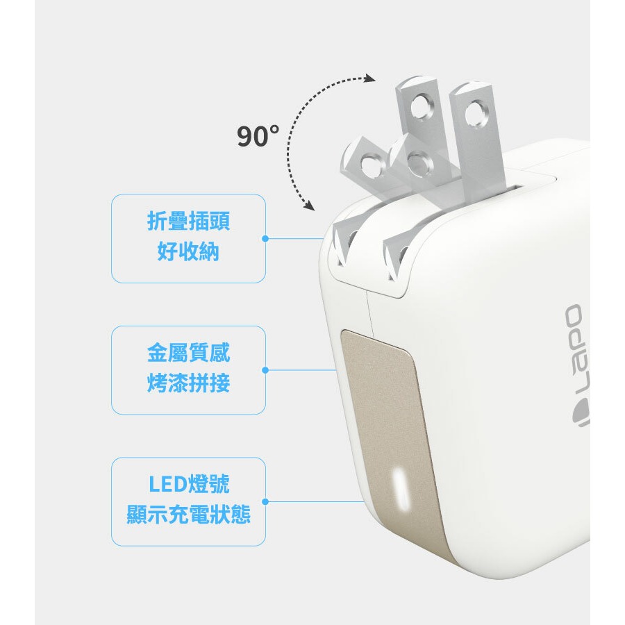 LaPO 氮化鎵3口極速充電器 70W-細節圖5