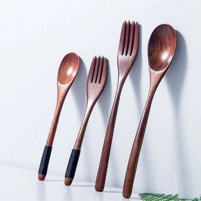 【珍昕原木】日韓式楠木自然質感叉勺 四款-細節圖2