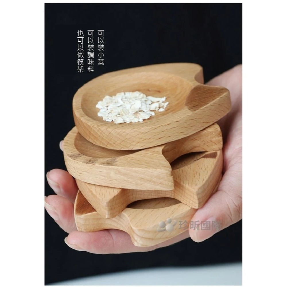 【珍昕原木】日式貓咪造型櫸木質感小碟盤 兩款-細節圖7