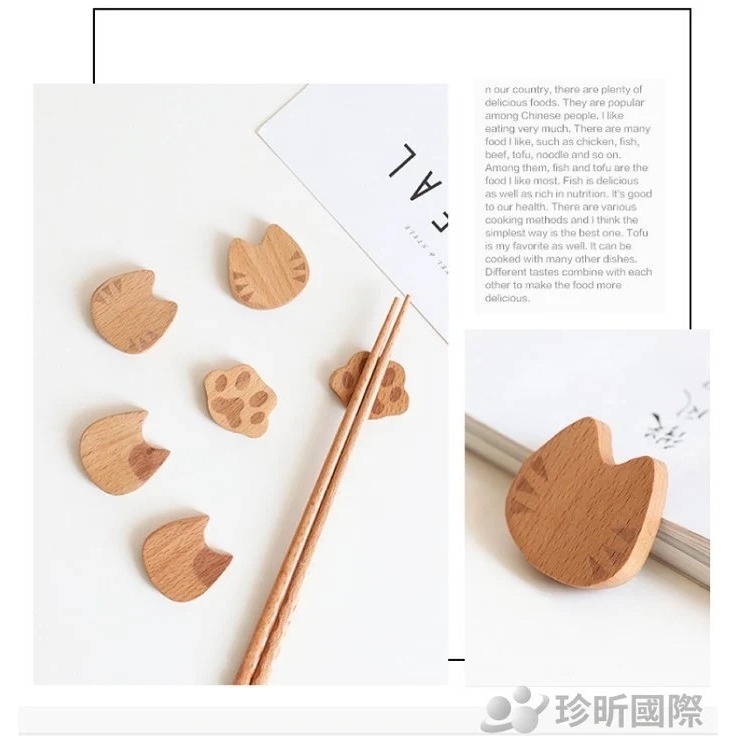 【珍昕原木】貓咪造型櫸木筷架 三款-細節圖3