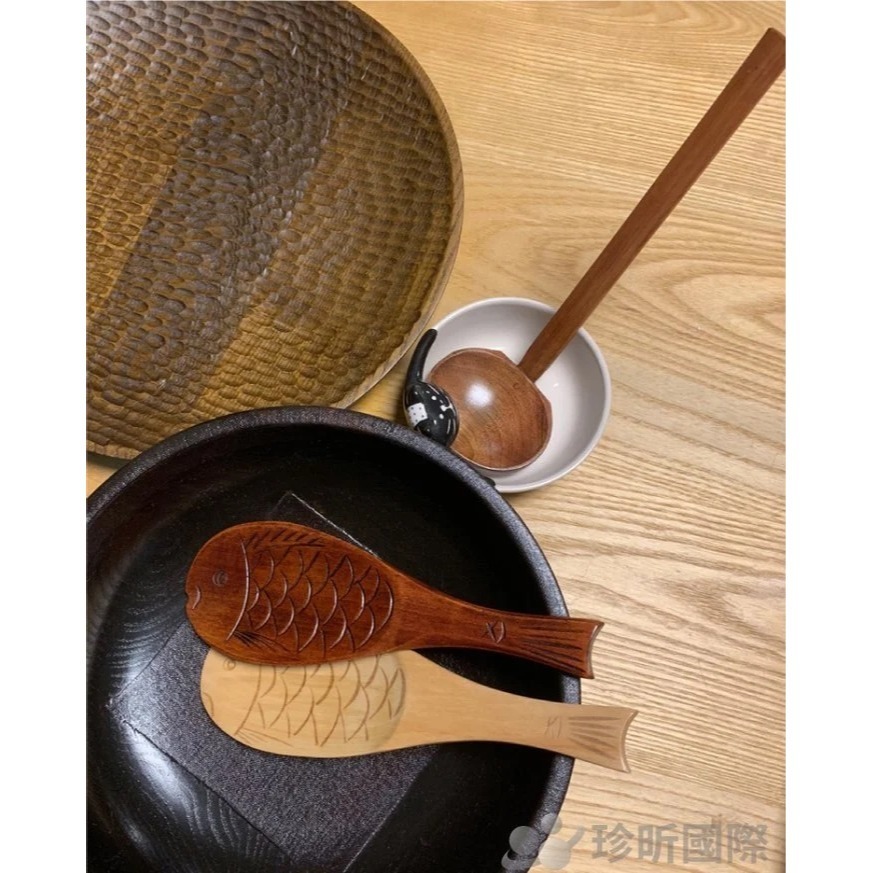 【珍昕原木】楠木日式魚造型飯匙 兩色-細節圖3