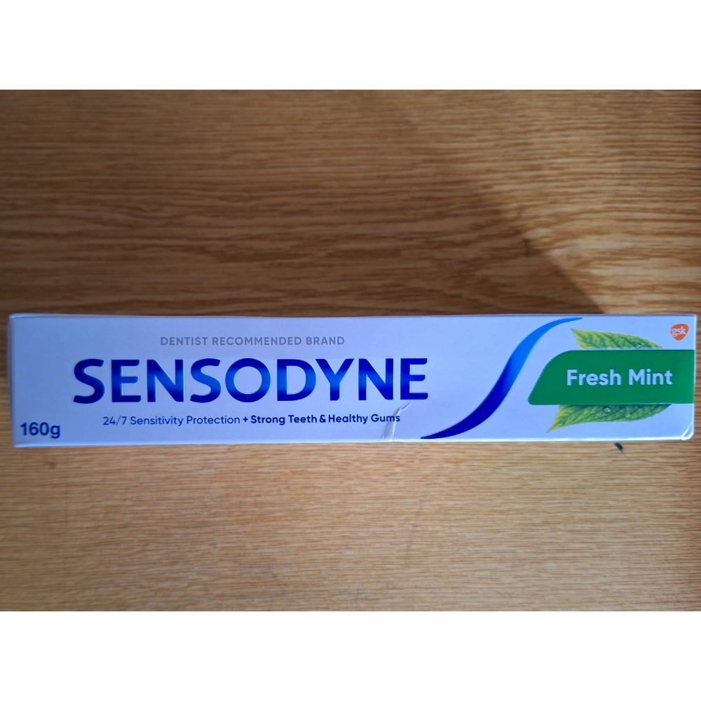 ☆好物分享☆SENSODYNE 舒酸定長效抗敏牙膏清涼薄荷。有效日期：2027.02.16。淨重：160公克。牙醫師推薦-細節圖4