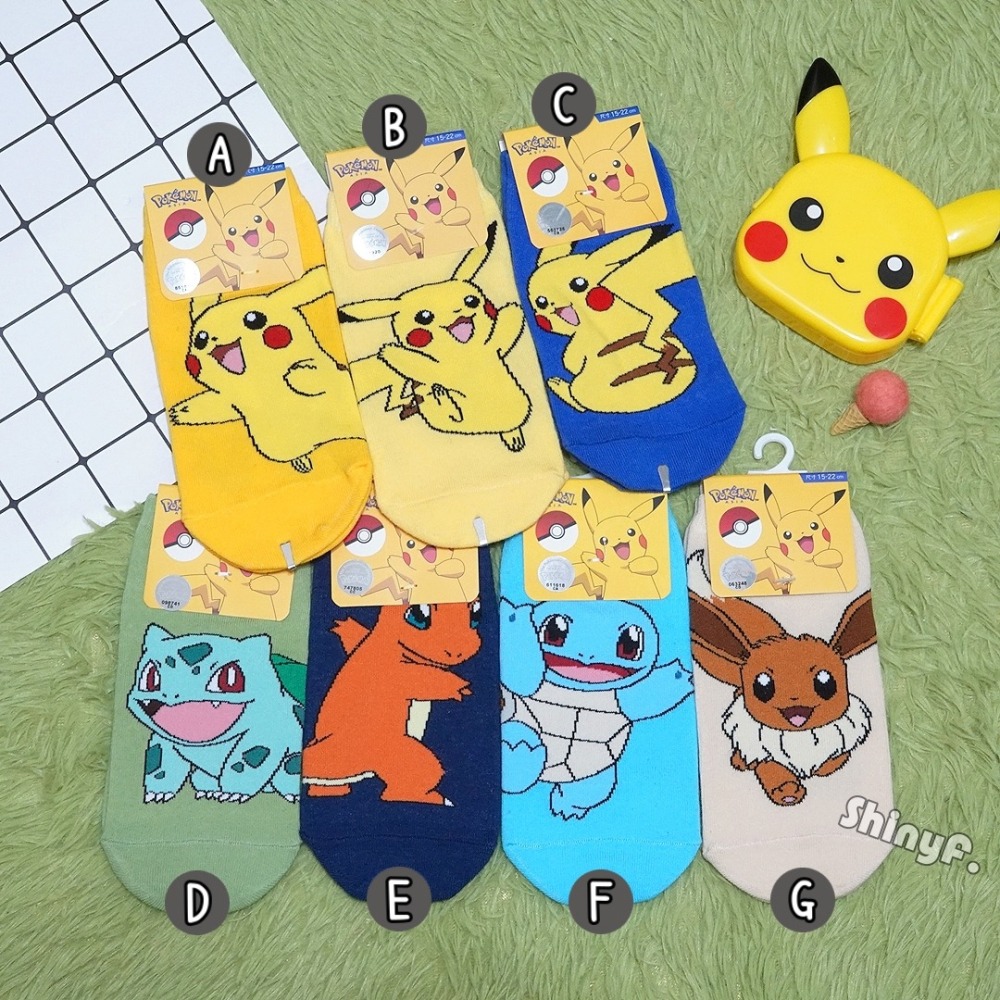 正版 Pokemon 精靈 寶可夢 皮卡丘 伊布 噴火龍 超夢 路卡利歐 直版襪 兒童襪 童襪 卡通襪 襪子 台灣製-細節圖2
