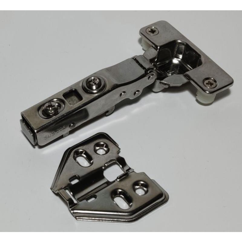 🇹🇼 JDC加厚sus304 不銹鋼緩衝鉸鏈可拆式 寸15 3分6分入柱西德鉸鏈四孔加寬加厚適用餐櫃廚櫃書櫃台灣快速出貨-細節圖6