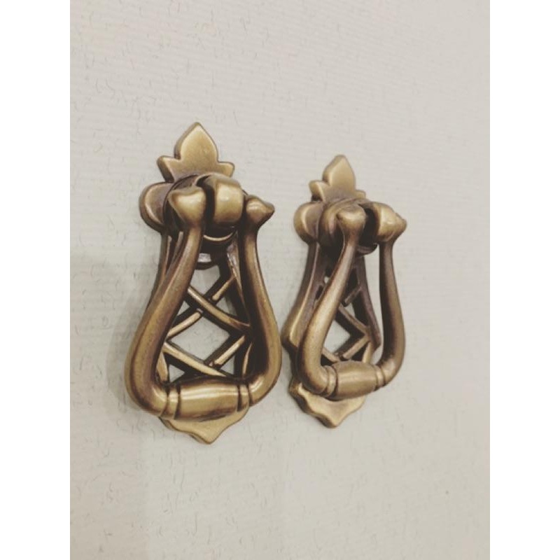 單孔復古手把 衣櫃手把 書櫃手把 黃銅色 單孔拉手-細節圖2