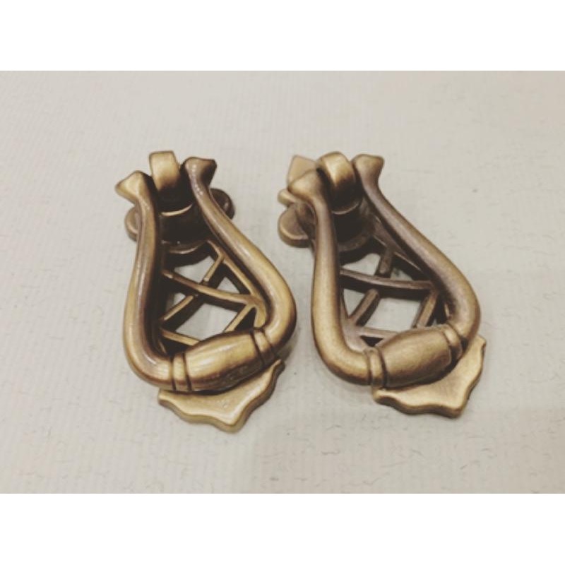 單孔復古手把 衣櫃手把 書櫃手把 黃銅色 單孔拉手-細節圖3