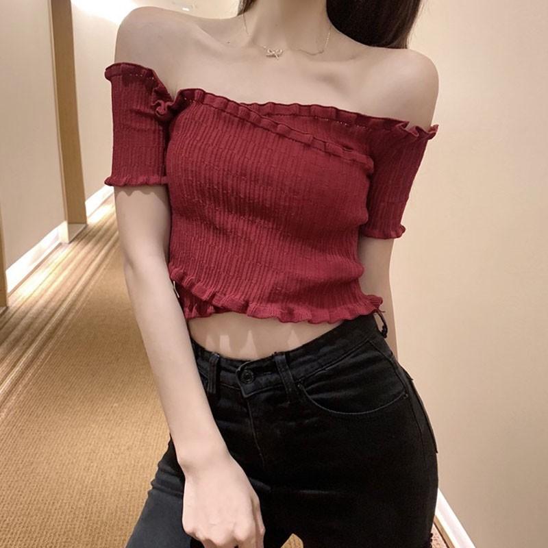 一字領上衣  露肩上衣 短版上衣🔸-細節圖4