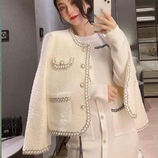 氣質提升 仿水貂絨 經典 滾邊小香風 外套 女生衣著 批發-細節圖7