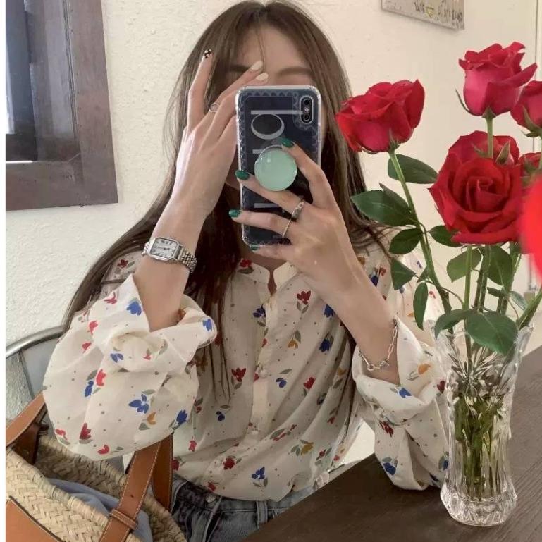 甜美文青風🌷春日花語 小花襯衫  清新碎花設計 甜而不膩  女生衣著-細節圖3