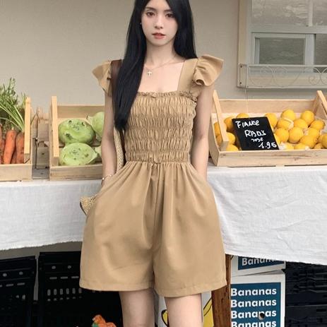 簡約風 高腰闊腿 連身褲-細節圖3