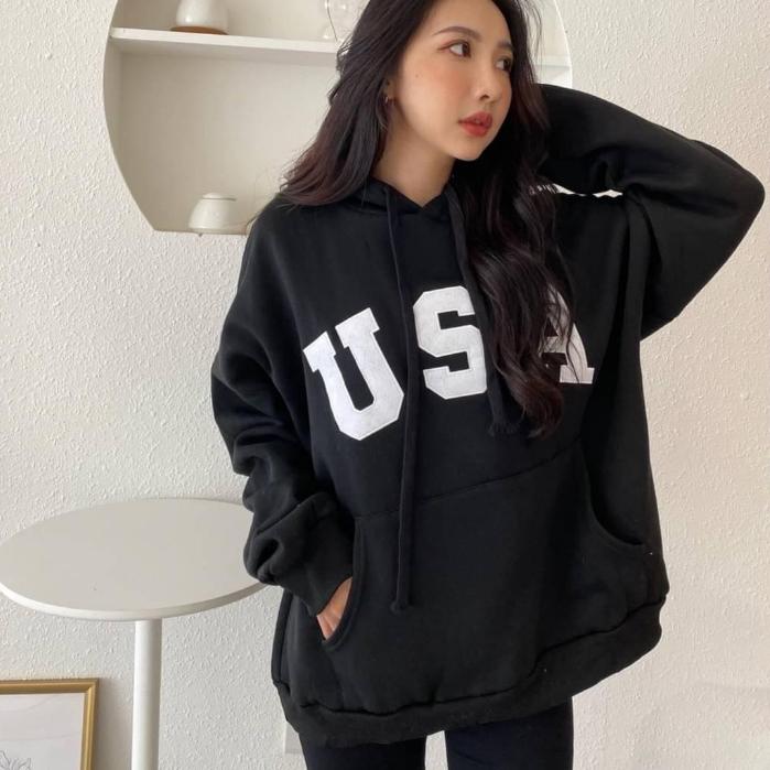 USA(6色)  內磨毛  萬年不敗 連帽韓T 大學T 帽T-細節圖5