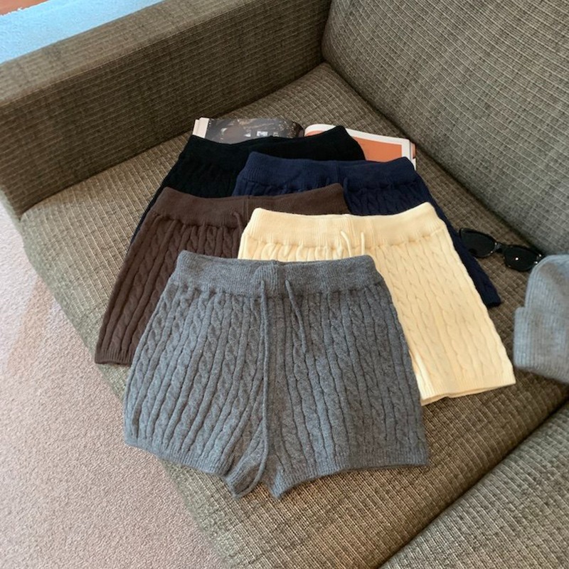 麻花綁繩針織短褲-細節圖4