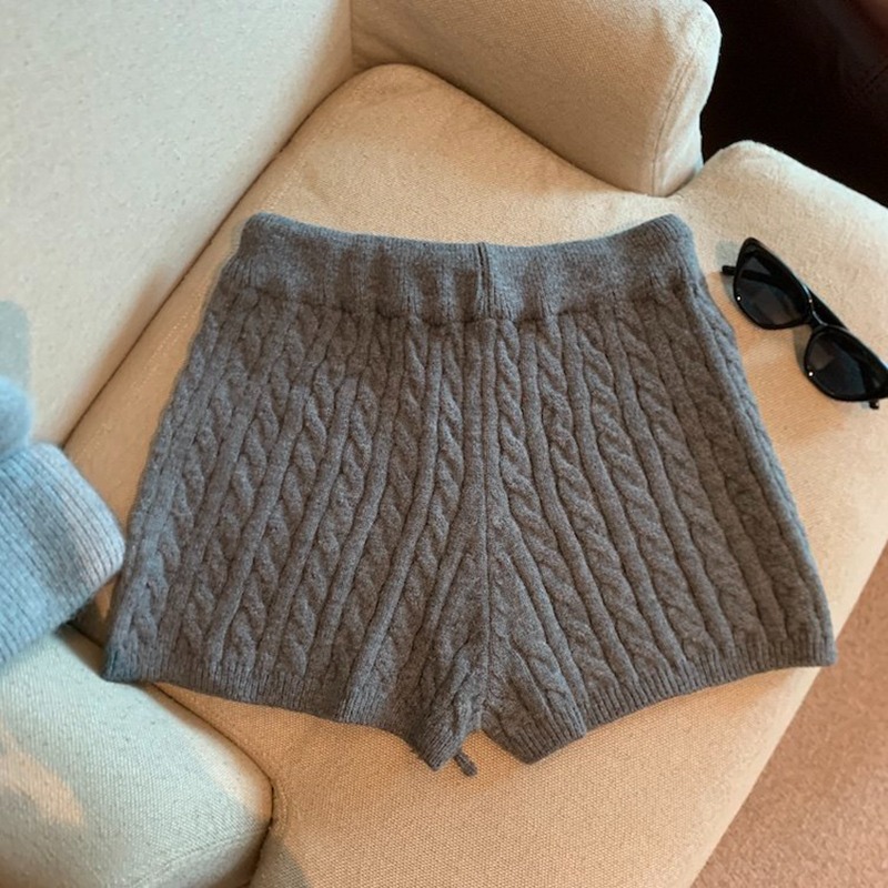 麻花綁繩針織短褲-細節圖6
