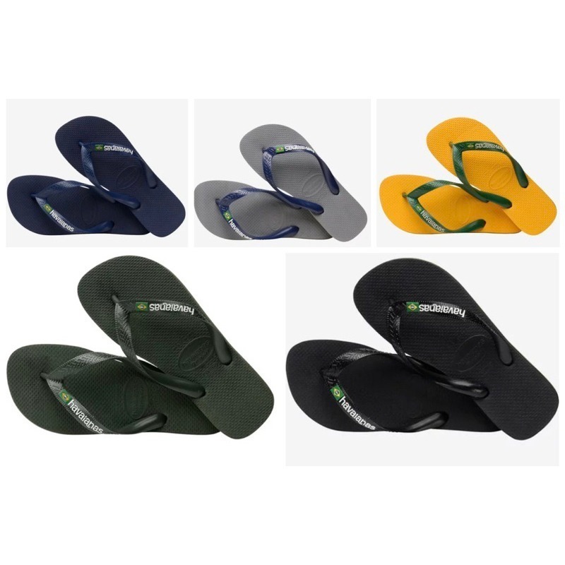 巴西人字拖Havaianas 男款 Brasil logo 深藍/ 黃/ 黑-細節圖2