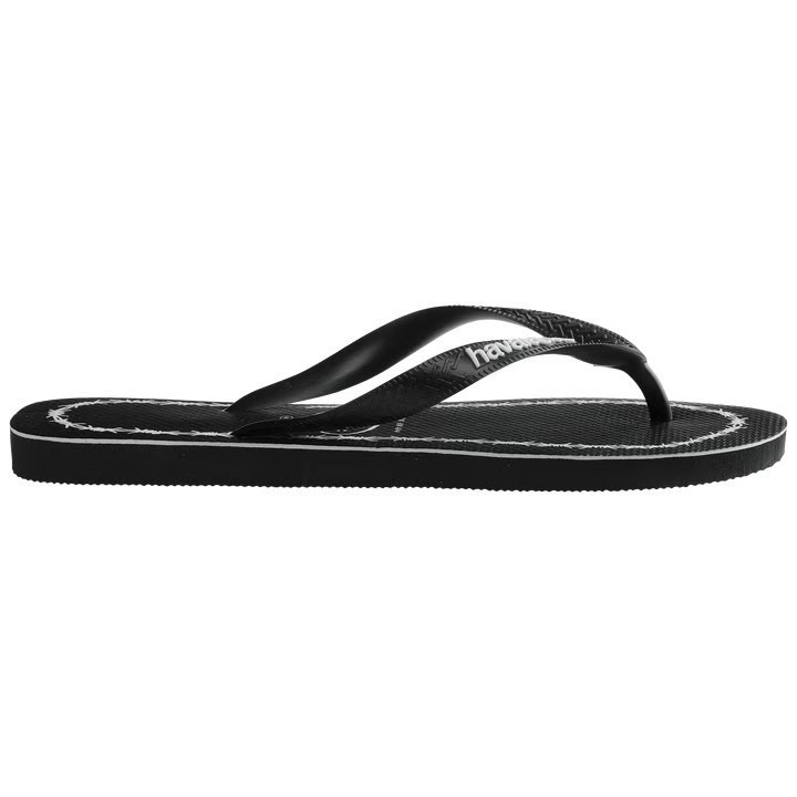 巴西人字拖Havaianas 男款Top goodvibez 黑底白字/黑底綠字/ 白邊-細節圖2