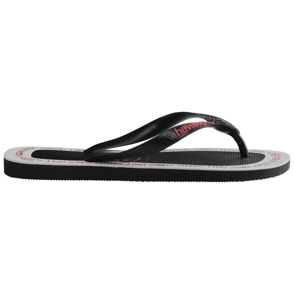 巴西人字拖Havaianas 男款Top goodvibez 黑底白字/黑底綠字/ 白邊-細節圖4