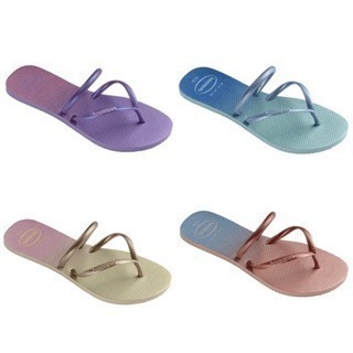 現貨 巴西人字拖Havaianas 女款 Flat duo Iridescente雙帶漸層系列/紫/杏紫/粉藍/藍-細節圖3