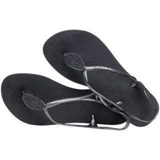 現貨 巴西人字拖Havaianas 女款大尺碼 Luna mystical rocks涼鞋/黑 #施華洛世奇聯名款-細節圖2