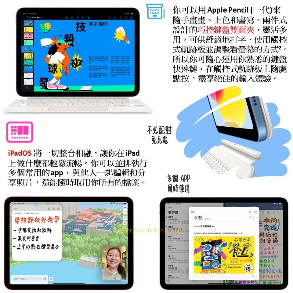 Apple iPad 10.9吋 64G WiFi平板第10代 2022 (A2696 A2757) ipad10代-細節圖4