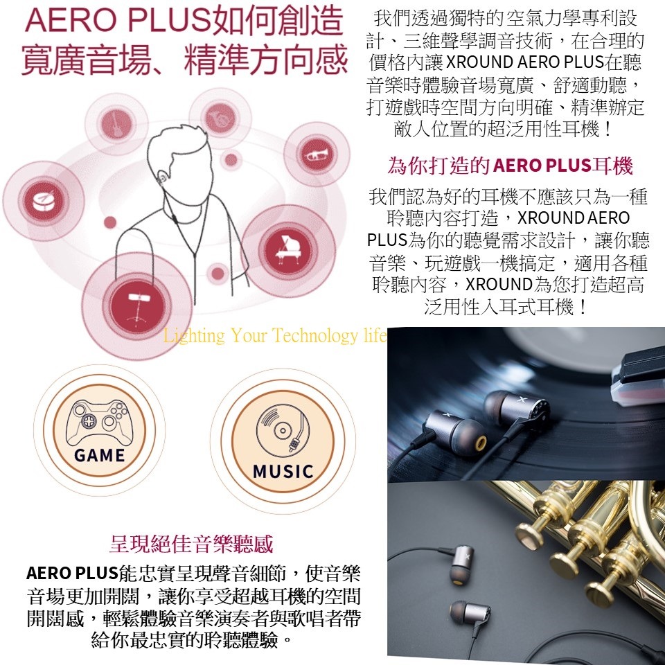 XROUND AERO PLUS 高解析有線耳機 3.5mm耳機【遊戲音樂好音質】-細節圖5