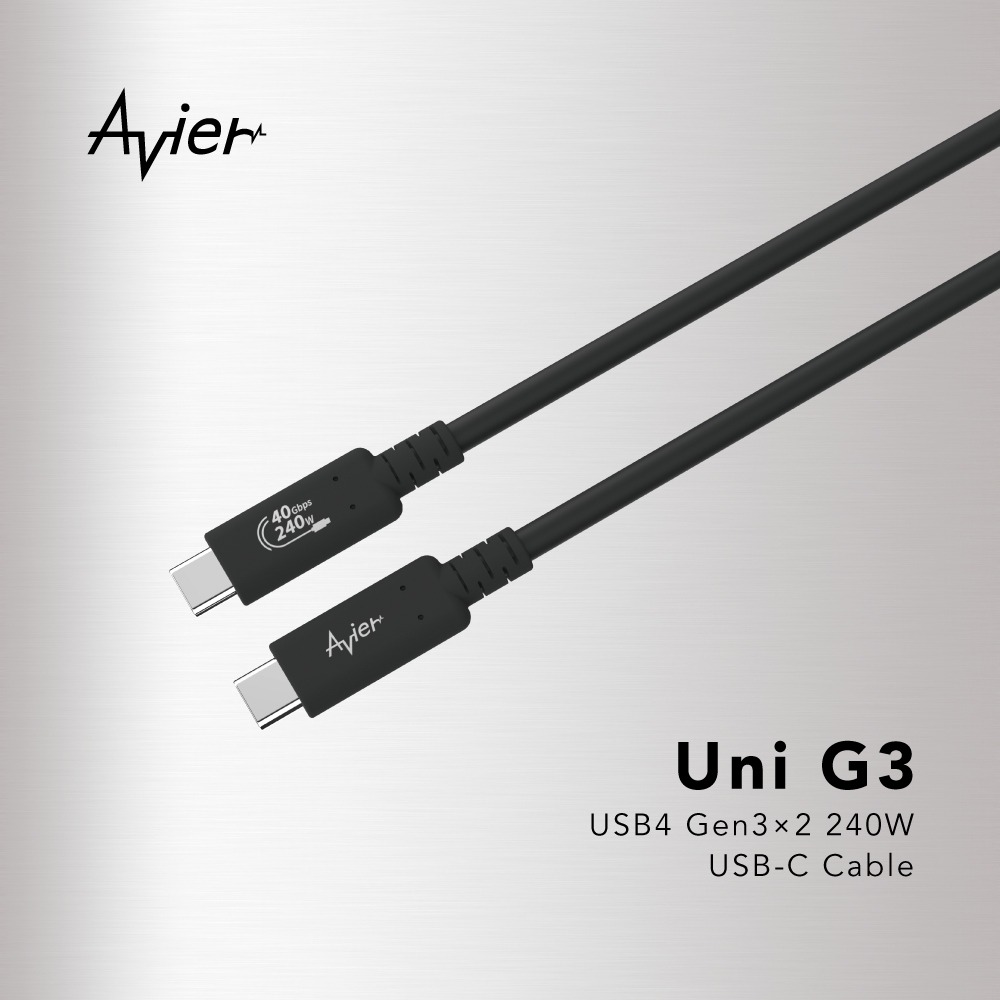 【Avier】Uni G3 USB4 Gen3x2 240W 高速資料傳輸充電線120cm-細節圖2