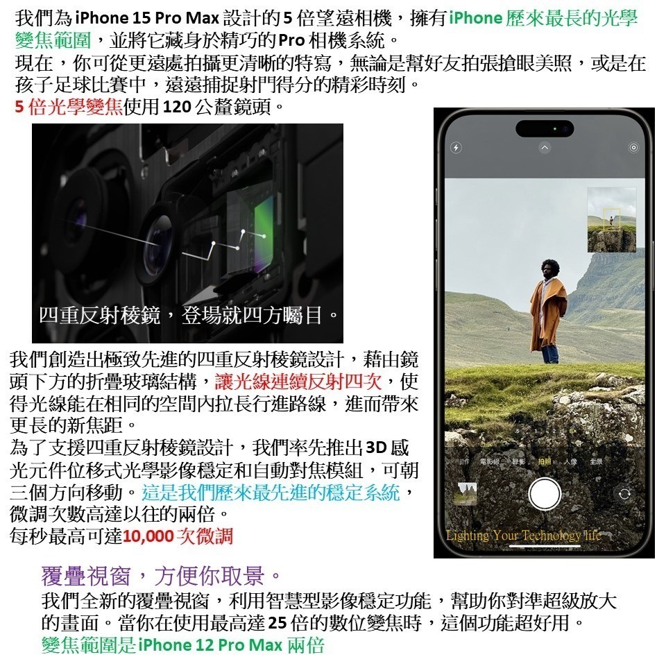 Apple iPhone 15 PRO MAX手機256G 【送 透明防摔殼+滿版玻璃貼】A3106-細節圖10