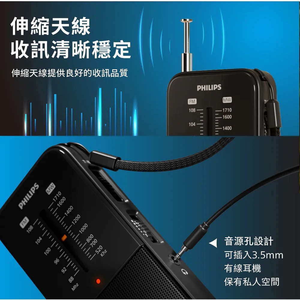 Philips GO系列 TAR1509 經典便攜型隨身收音機-細節圖8