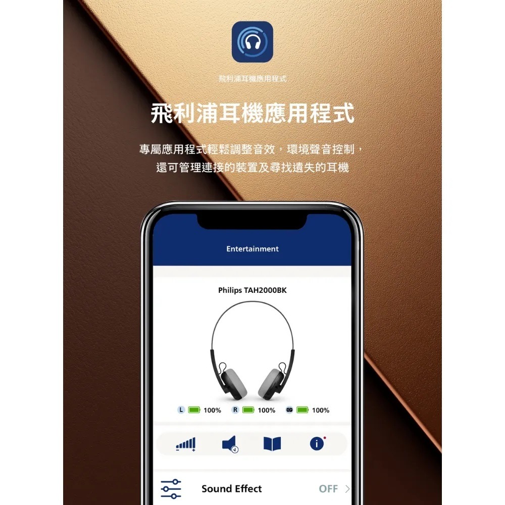 PHILIPS TAH2000 百年紀念半開放頭戴式藍牙耳機 耳罩式耳機-細節圖10