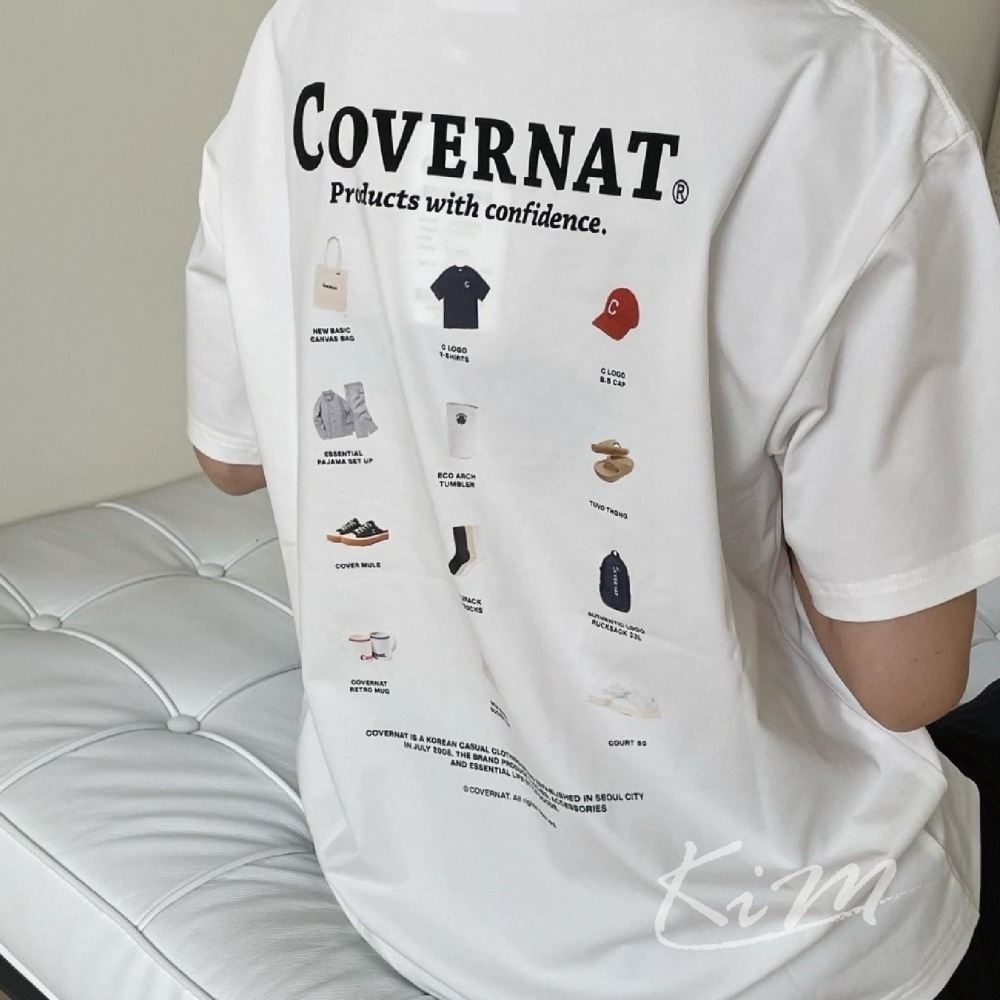 Covernat 23SS 品牌小物12宮格 短袖 短T 短踢 韓國代購 情侶短袖-細節圖5