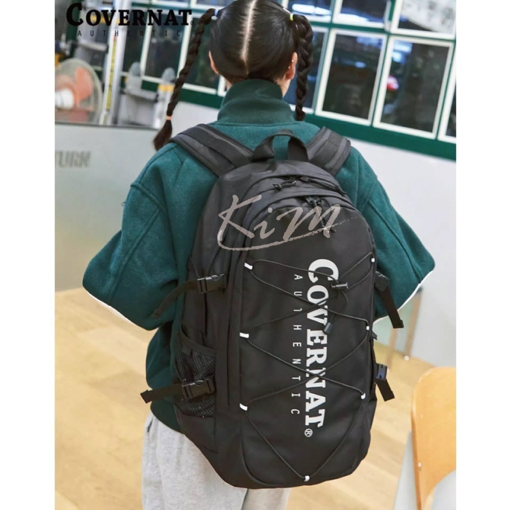 Covernat 後背包 韓國代購 經典Logo 網袋 書包 背包-細節圖3