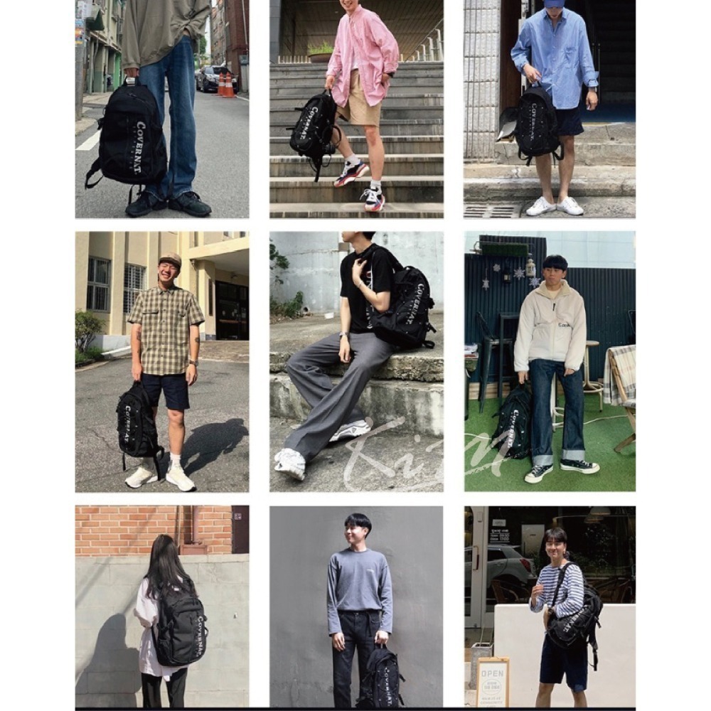 Covernat 後背包 韓國代購 經典Logo 網袋 書包 背包-細節圖6