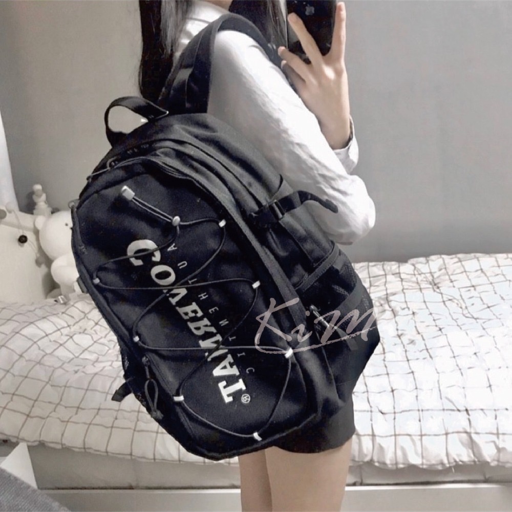 Covernat 後背包 韓國代購 經典Logo 網袋 書包 背包-細節圖2