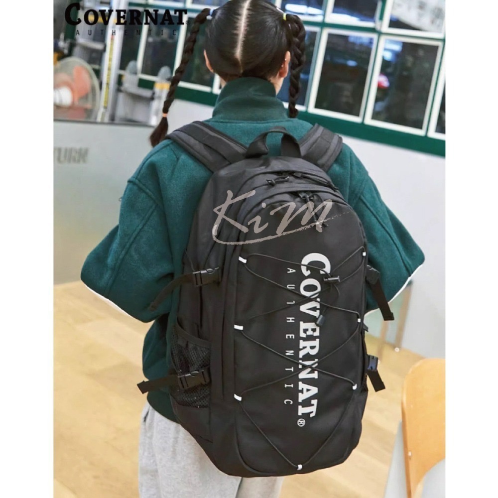 Covernat 後背包 韓國代購 經典Logo 網袋 書包 背包-細節圖3