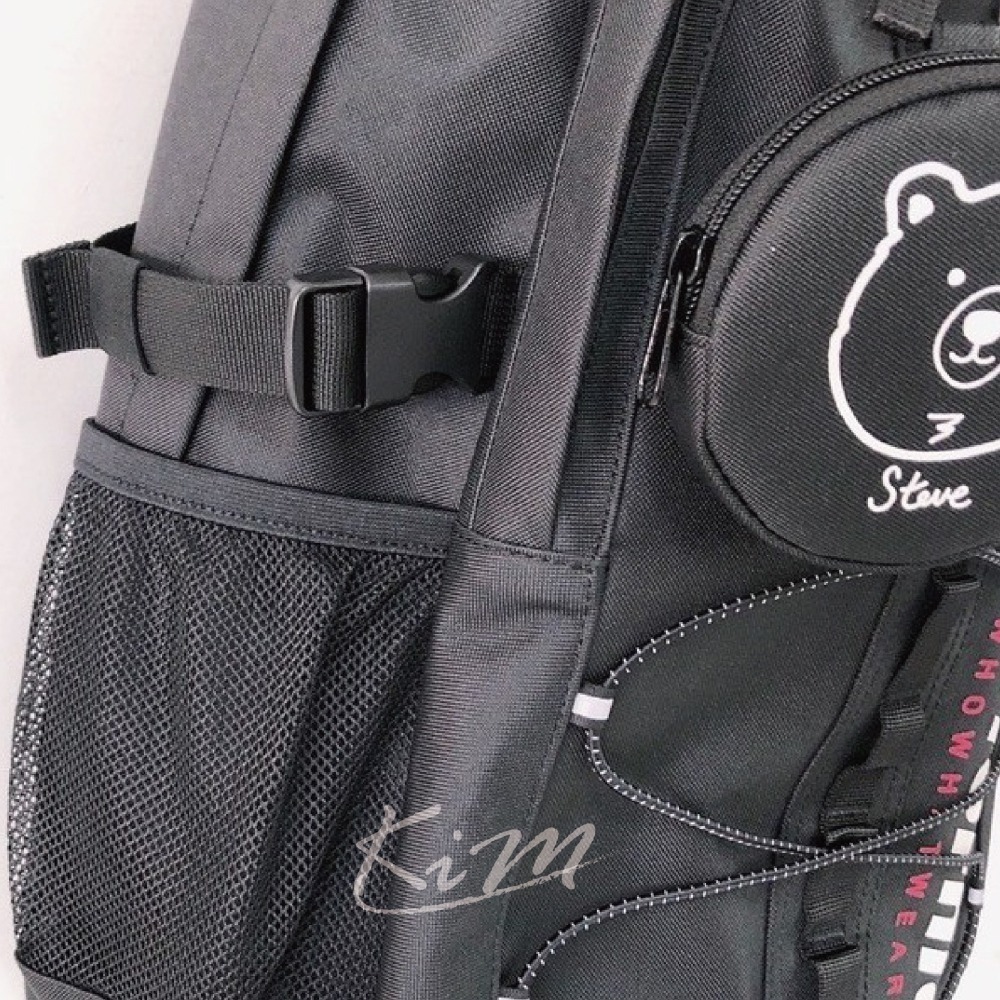 Who a u 第三代 抽繩後背包 送小熊零錢包 書包 後背包 韓國代購 who.a.u-細節圖5