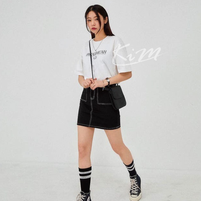 Muahmuah 新款LGOO復古字樣設計 短袖T恤 T恤 短T TEE 韓國代購-細節圖6