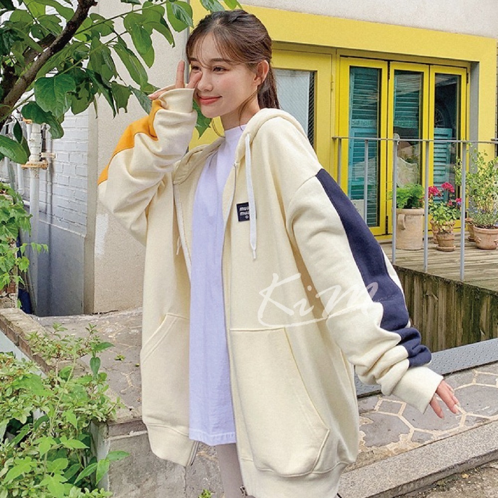 最新秋冬款 Muahmuah 方形款 刷毛款 袖子撞色 muah muah-細節圖4