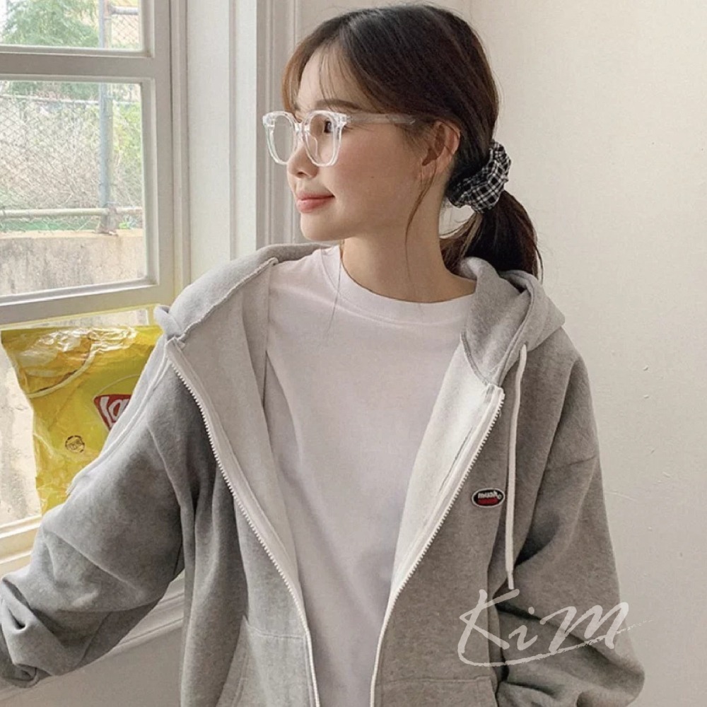 韓國Muahmuah 橢圓款 刷毛款韓國外套 五色 muah muah 韓國情侶 外套-細節圖2