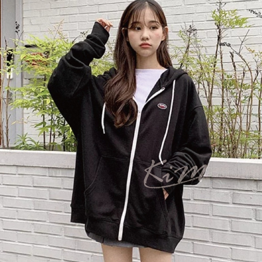 韓國Muahmuah 橢圓款 刷毛款韓國外套 五色 muah muah 韓國情侶 外套-細節圖4