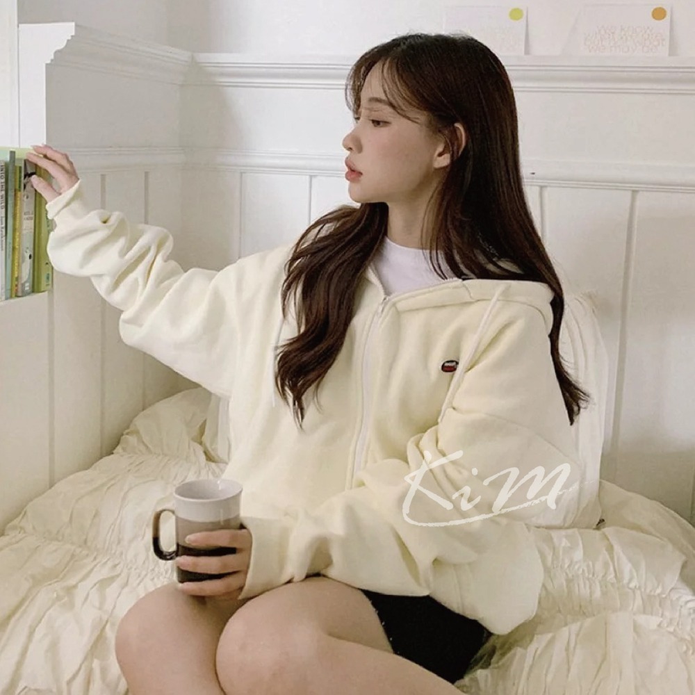 韓國Muahmuah 橢圓款 刷毛款韓國外套 五色 muah muah 韓國情侶 外套-細節圖8