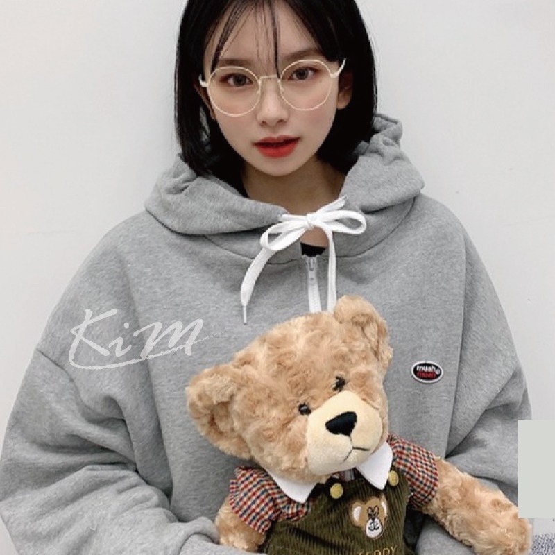 韓國Muahmuah 橢圓款 刷毛款韓國外套 五色 muah muah 韓國情侶 外套-細節圖11