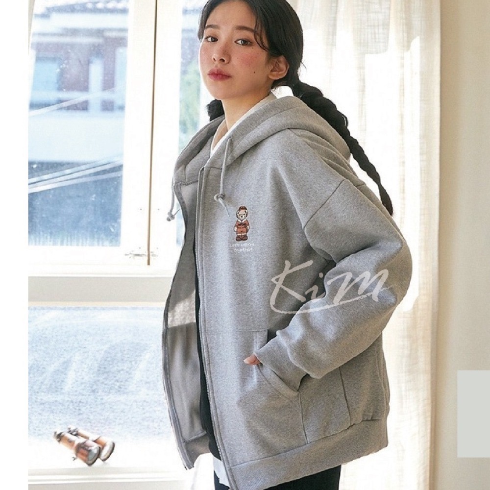 Muahmuah X GB 泰迪熊外套 Teddy 探險小熊 胸前刺繡 連帽外套 男女同款-細節圖8