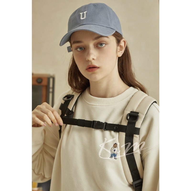 韓國WHO.A.U 熊熊 刺繡 背包 網格透視後背包 書包 旅行包who a u男女通用-細節圖7