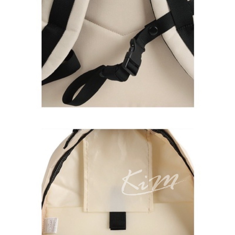 韓國WHO.A.U 熊熊 刺繡 背包 網格透視後背包 書包 旅行包who a u男女通用-細節圖8