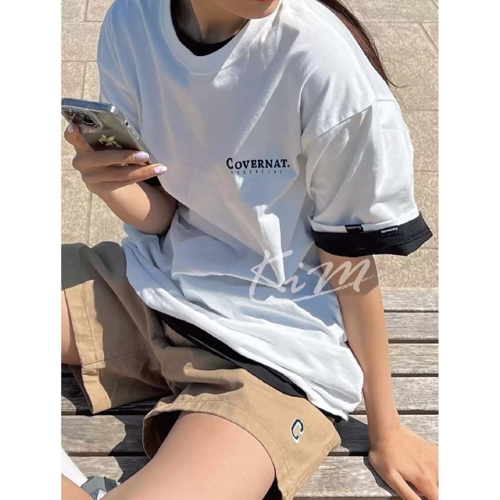 Covernat 短袖 短T 短踢 黑 白 素T 韓國正品代購 1+1組合包拆開販售-細節圖5